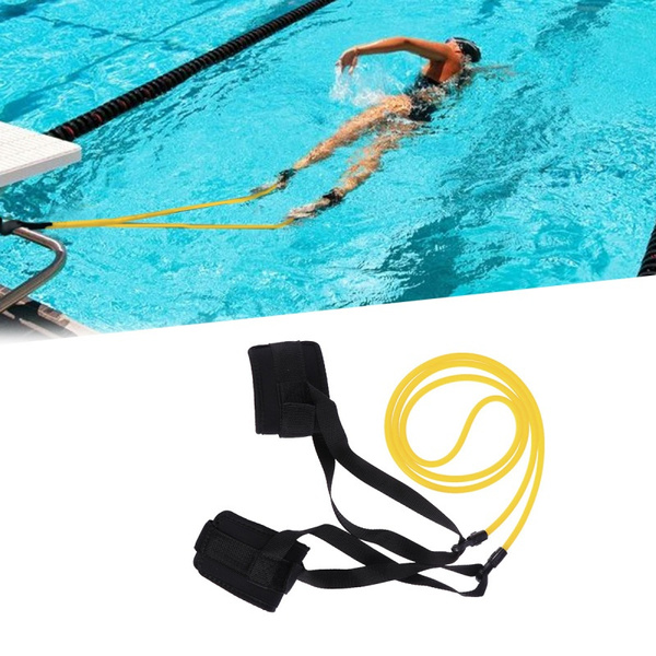 Swimming Resistance Belt Set Swim Training Band Elastic Exerciser Belt With Loop 