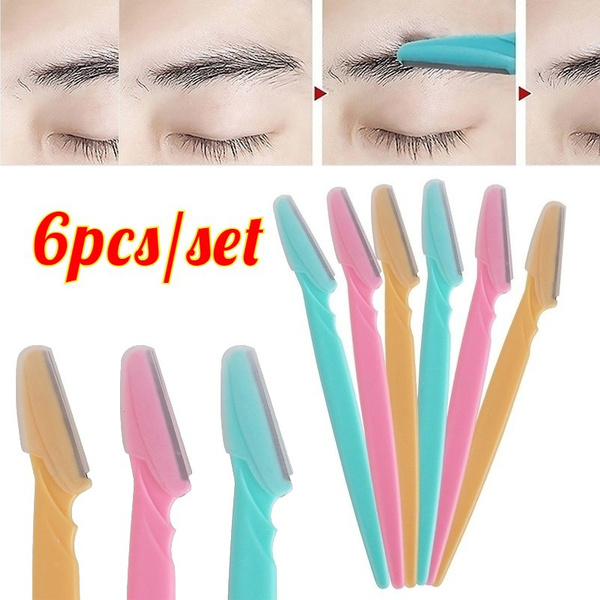 6 Pcs/Set Makeup Eyebrow Trimmer Scissors Eyebrow Trimmer Blades Eye ...