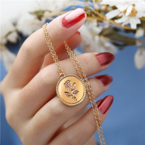 Round sale coin necklace