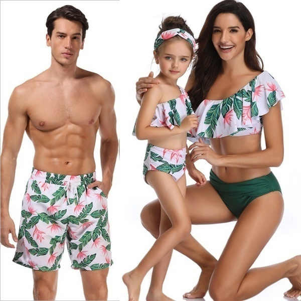 mother and child matching swimwear
