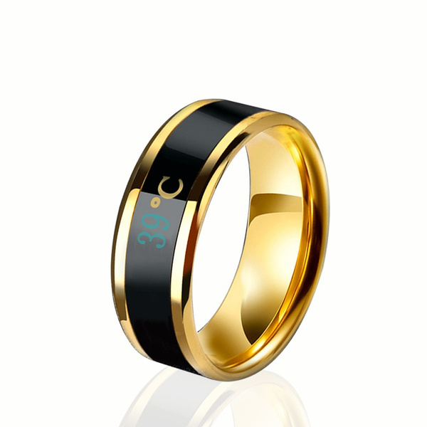 Anillo de temperatura de acero de titanio sentimiento de emoción ani Anillo de temperatura de acero de titanio sentimiento de emoción ani