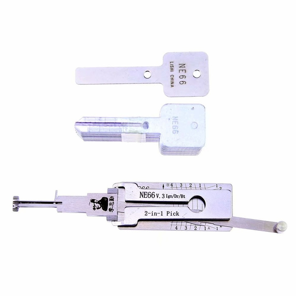 Auto Locksmith Tools Lishi NE66 v.3 v.2 2 in 1 Lock Pick and Decoder