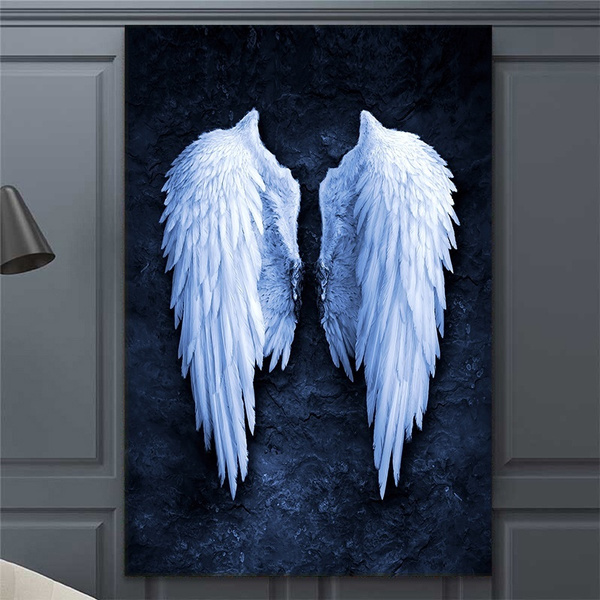 Newest Anime Angel Wings Wall Art Canvas Prints Angel Feather Ground Wings Creative Paintings On The Wall Black and Blue Painting Picture For Living Room Decor cuadros(No Frame) | Wish Newest Anime Angel Wings Wall Art Canvas Prints Angel Feather Ground Wings Creative Paintings On The Wall Black and Blue Painting Picture For Living Room Decor cuadros(No Frame) | Wish