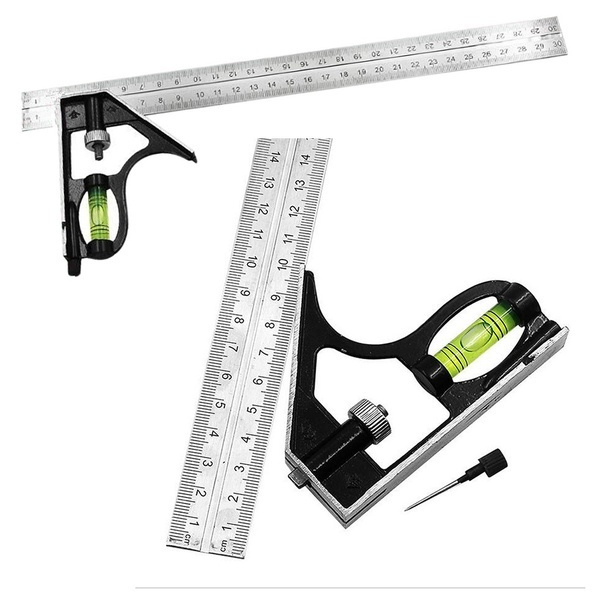 Adjustable Engineers Combination Square Set Kit Right Angle Ruler GD 300mm 12" 