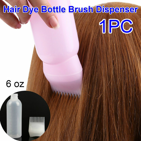 Plastic Hair Dye Shampoo Bottle Applicator with Graduated Brush Dispensing  Kit Salon Hair Coloring Dyeing Styling Tools | Wish