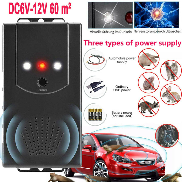 Car Animal Pest Repeller Vehicle Rodent Repellent Rat Ultrasonic Car  Deterrence 12V with LED Flashlight | Wish