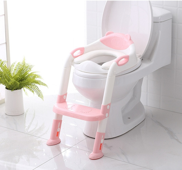 TEDDIE BABY KIDS CHILD TODDLER POTTY LOO TRAINING TOILET SEAT WITH STEP LADDER 