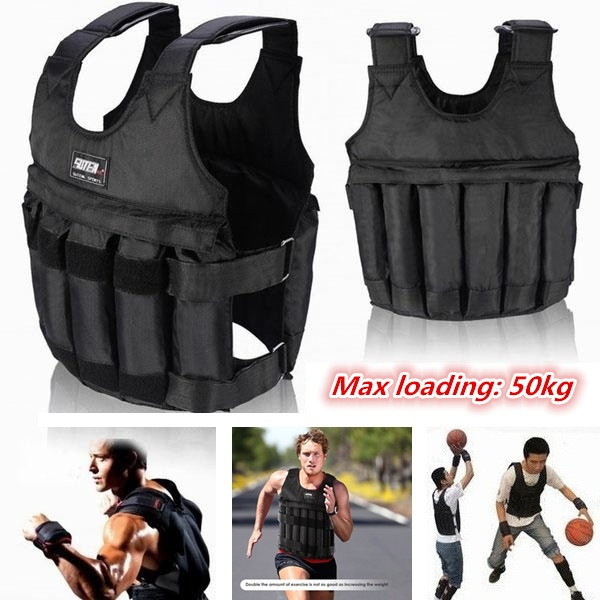 Workout Weighted Vest Adjustable Weight Vest 110LB Exercise Training Fitness