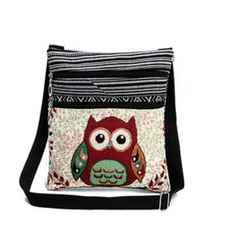 Owl, canvasoutdoorbag, Fashion, diagonalcanvasbag