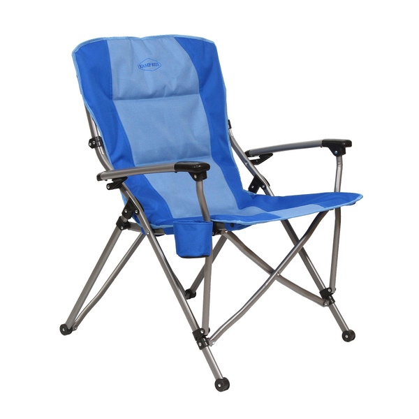 Kamp-Rite Folding Padded Outdoor Camping Chair w/Cupholder and Hard Arms,  Blue | Wish