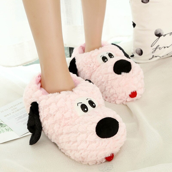 fashion girl fur slippers cartoon dog style warm thick slipper shoes for  big girls lady style indoor house slippers shoes | Wish