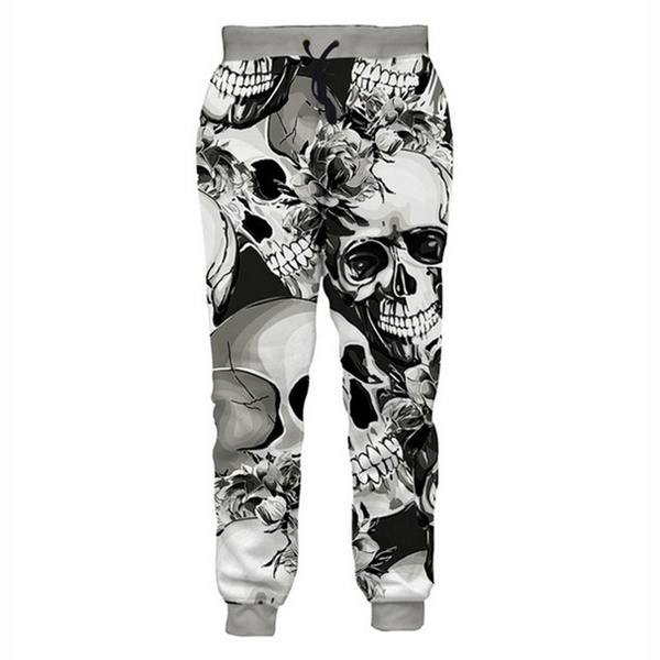 New Hot Fashion 3D Skull Joggers Pants Men Women Spring Loose