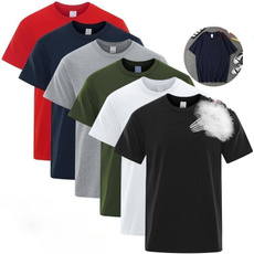 algodão, summer t-shirts, solidcolorshirtsformen, Shirt