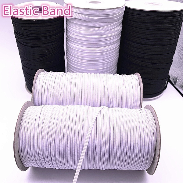 Flat Elastic 12mm, White - Fast Delivery