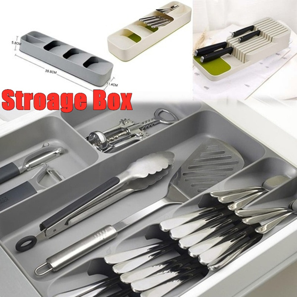 New Kitchen Tableware Storage Box Fork Spoon Cutlery Organizer Multi-Layer  Adjustable Flatware Drawer Tray Knife Storage Box