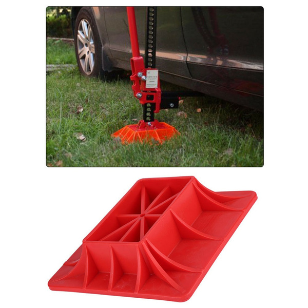 Red Qiilu Off-Road Base is Compatible with Hi Lift Jack/Sky Jack/Trail Jack PP Synthetic Material Pad to Alleviate Jack Hoisting Sinkage 