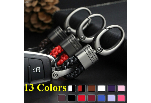 Fashion Car Key Holder Key Rings Key Chain Hand Woven Horseshoe Buckle Keychain  Car Keyring Gift Creative Auto Accessories