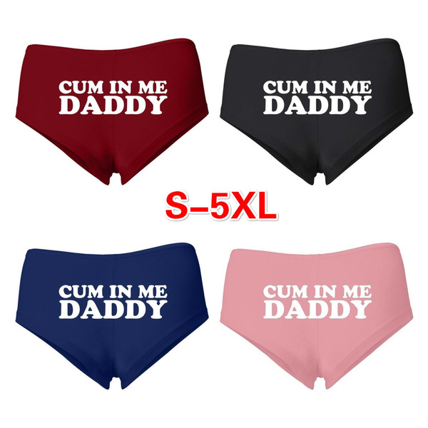 New Arrival Women Underpants Cum In Me Daddy Letter Print Women Briefs Plus Size Women Underwear Underpants