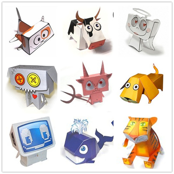 DIY Papercraft Strange Animals 12In1 PaperModel 3D Puzzle Handwork Toys ...
