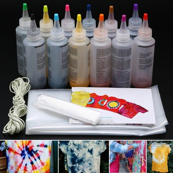 12pcs New Tie Dye Kit Non Toxic Diy Garment Graffiti Fabric Textile Paint 120ml Wish