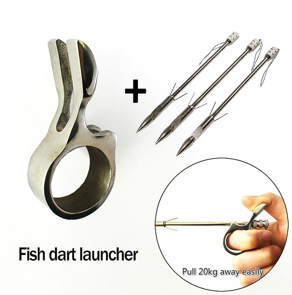 1 Pc Fish Dart Launcher + 3 Pc Fish Darts Fishing Assistant Fish Dart  Finger Launcher