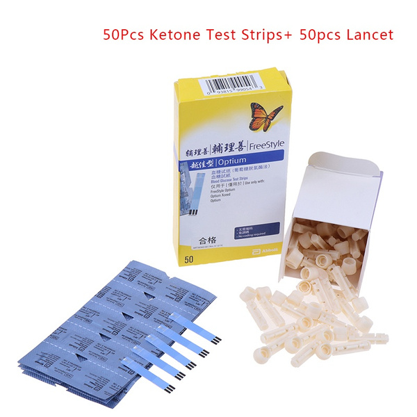 50Pcs Freestyle Optium Xceed Lite Freedom Blood Glucose Test Strip