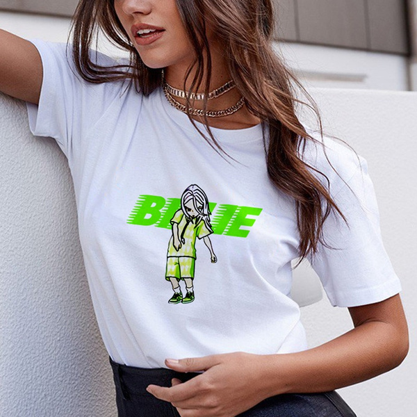 Wazonton Billie Eilish Fans Short T-Shirt Summer Cotton Tops Tees for Girls