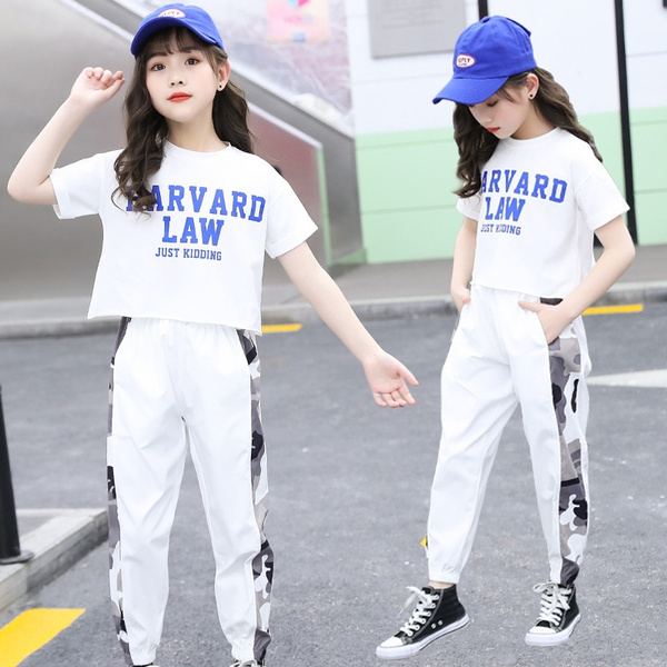 Kids Girls Summer Clothing Set Children T-shirt Jogger Pants Casual Outfits