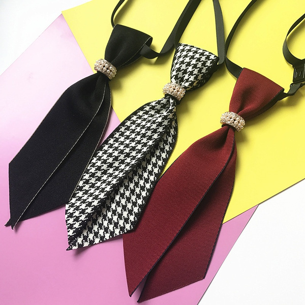 New British Style Fabric Rhinestone Bow Tie for Men and Women Necktie ...