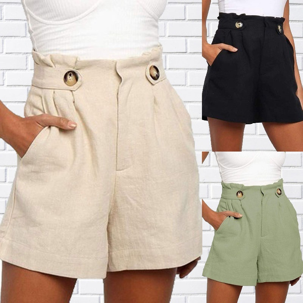 Women's Fashion Solid Summer Shorts Ladies Casual Short Pants Beach
