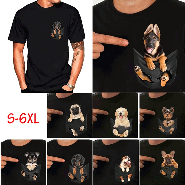 German shepherd in pocket sales t shirt