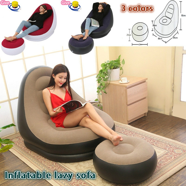 Inflatable chair with discount footstool