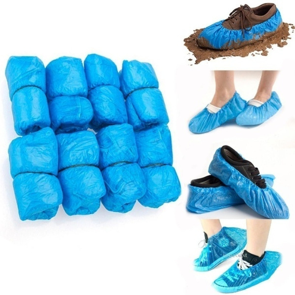 200/100/50/30PCS Plastic Disposable Shoe Covers Medical Waterproof Boot ...