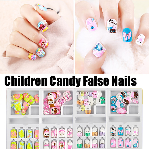 Meninas Press On Fake Unhas, Meninas Fake Nail Cartoon Pattern Removível  Sticky Beautiful Shiny Full Cover for Home para Nail Salon para Nail  Technician(04) : : Beleza