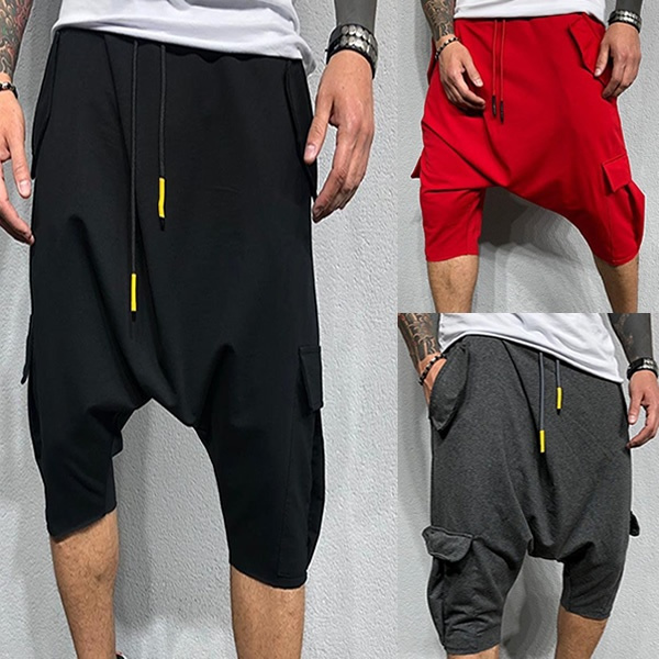Men Streetwear Baggy Harem Shorts 