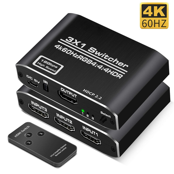 4K 60Hz HDMI 2.0 3 Port HDMI Switch 2.0 3x1 HDMI Switch 3D Switcher 4K 60Hz For PS3 PS4 Pro Apple TV | Wish