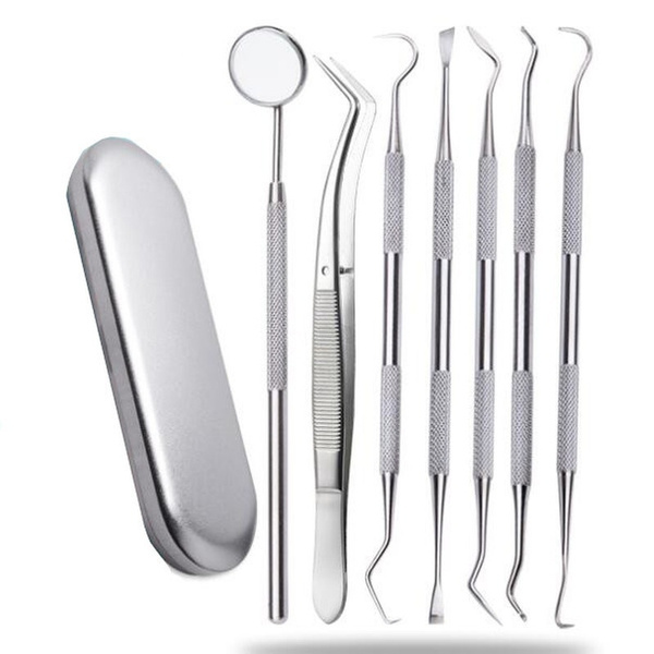 Stainless Steel Dental Tool Set Dental Mirror Dental Kit Mouth Mirror ...