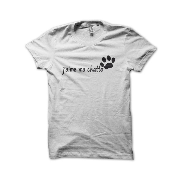 Print Cat I Love My White Pussy T-Shirt 