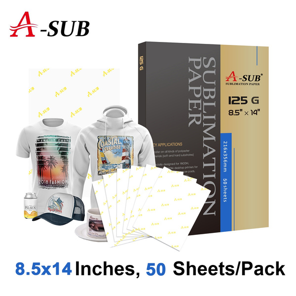 A-SUB 50 Sheets 8.5x11 Dye Sublimation Heat Transfer Paper Mug