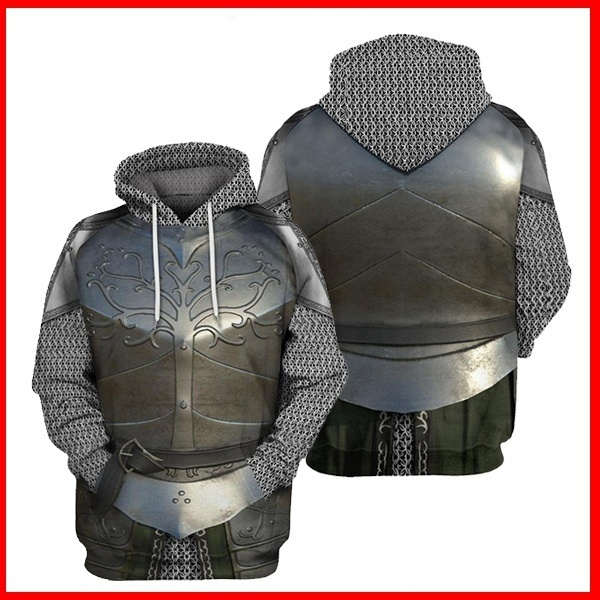 Knight Medieval Armor Print Hoodie Men women Hoodies hip hop