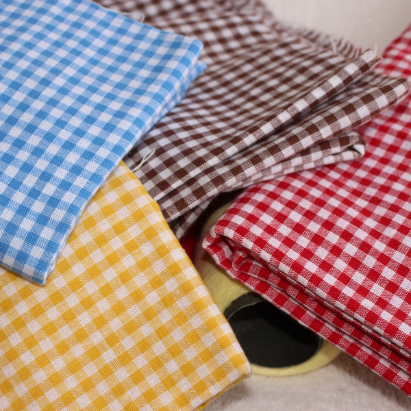 Pure Cotton Check Fabric Retro Tartan Table Cloth Baby Dress Curtain