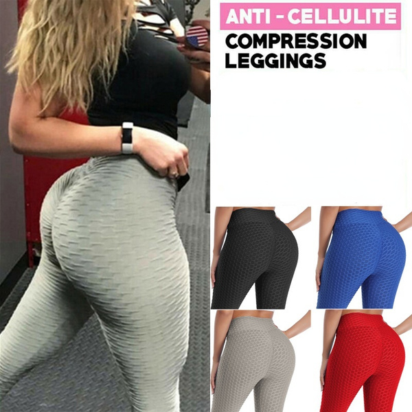 Women Yoga Pants High Waisted Ruched Bum Lift Textured Scrunch Leggings  Booty Push Up Tights Workout Gym Fitness Pants Running