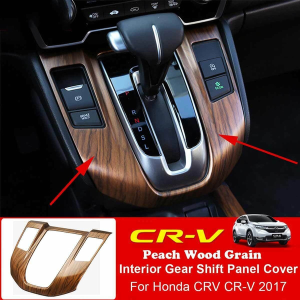Peach Wood Grain Shift Gear Panel Trim Frame Cover For Honda CRV CR-V 2017 2018