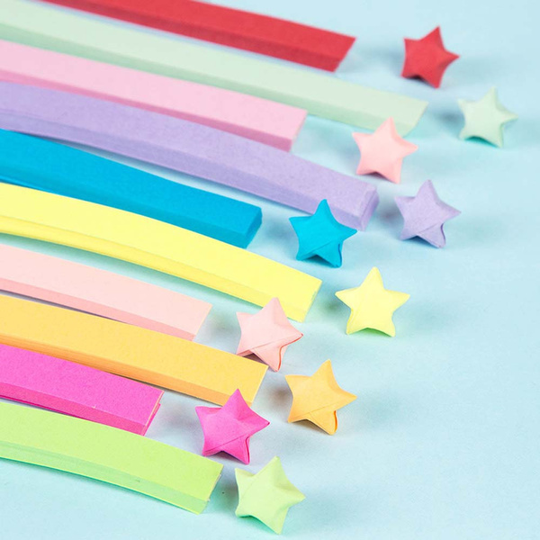 Decor Mix-Color Candy Colors Folding Star Origami Paper Strips