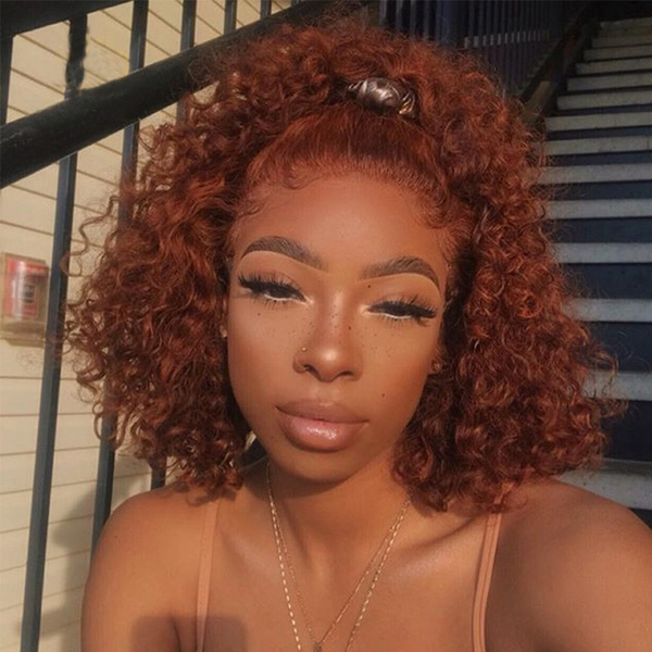 short curly burgundy wigs