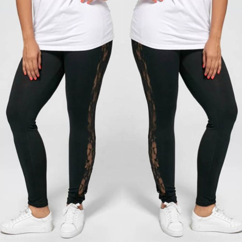 Leggings with outlet see through panels