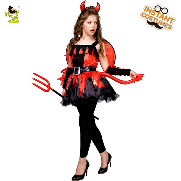 Girls DEVIL Tutu Costume Kids Child Cute Halloween Fancy Dress Outfit AGE 3-5 UK 
