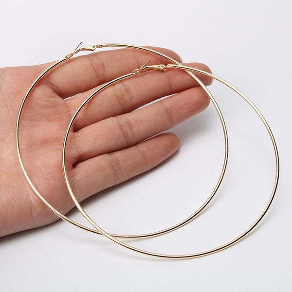 90mm gold hoop deals earrings