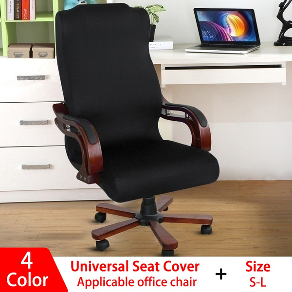 Souarts Computer Office Chair Cover Protective Stretchable Universal Chair Covers Rotating Chair Slipcover Pure Color Rotating Desk Chair Seat Slipcover Covers 