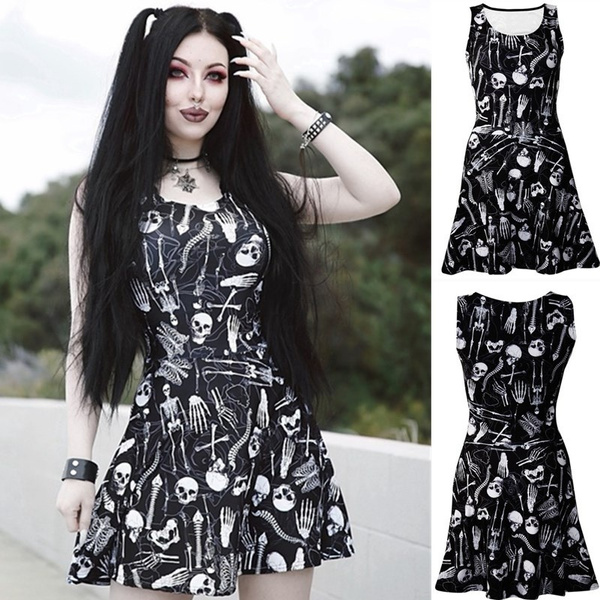 Skull store skater dress